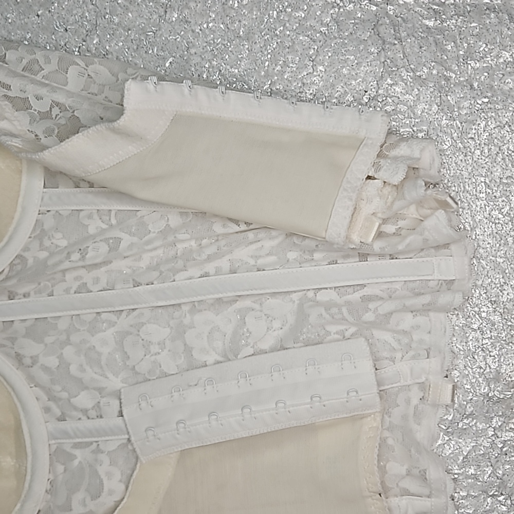 80s Frederick's of Hollywood Lace Sweetheart Boned Bodice Bustier Corset - Picture 8 of 9